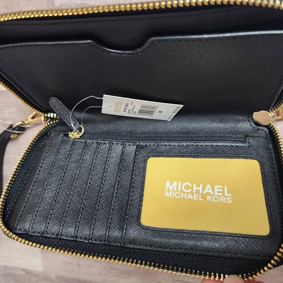 Michael Kors Jet Set Travel Large Pebbled Leather Wristlet NWT - Picture 6 of 9